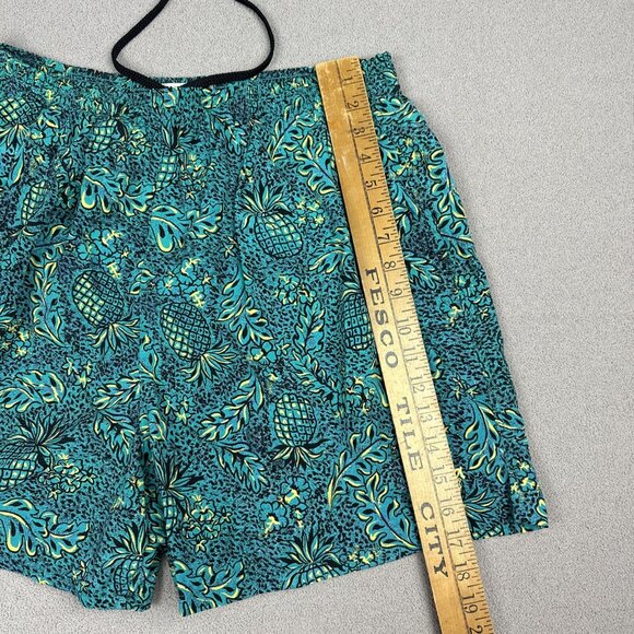 Vintage Shorts Mens XL Aqua Surf Swim Trunk Tribal Floral Pineapple Baggies - Picture 6 of 9